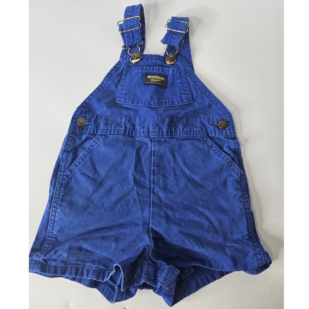 OshKosh B’Gosh Vintage Y2k Overalls Blue Shortalls Shorts 3T Made In USA